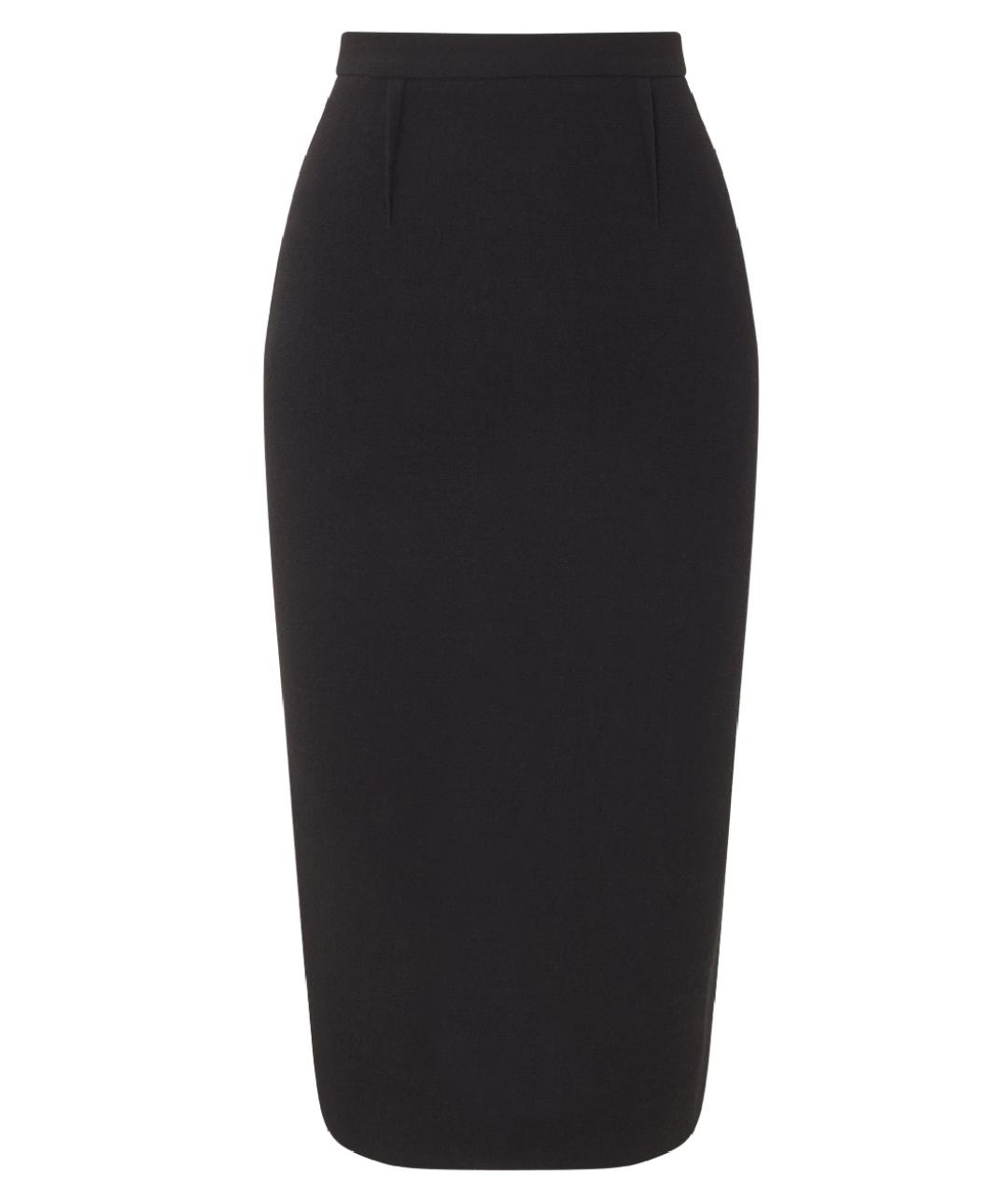 ROLAND MOURET Темно-синяя шерстяная юбка миди, фото 7