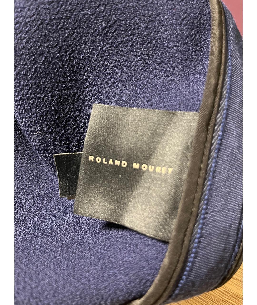 ROLAND MOURET Темно-синяя шерстяная юбка миди, фото 6