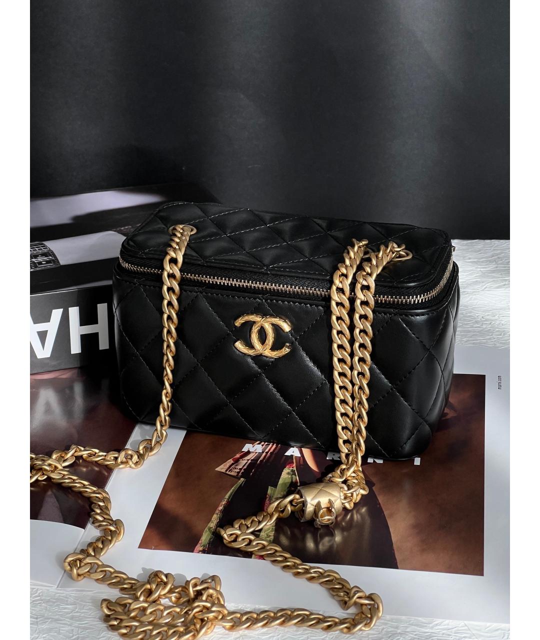 CHANEL Черная кожаная сумка через плечо, фото 10