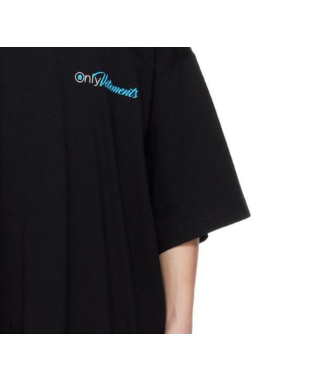 VETEMENTS Черная хлопковая футболка, фото 6