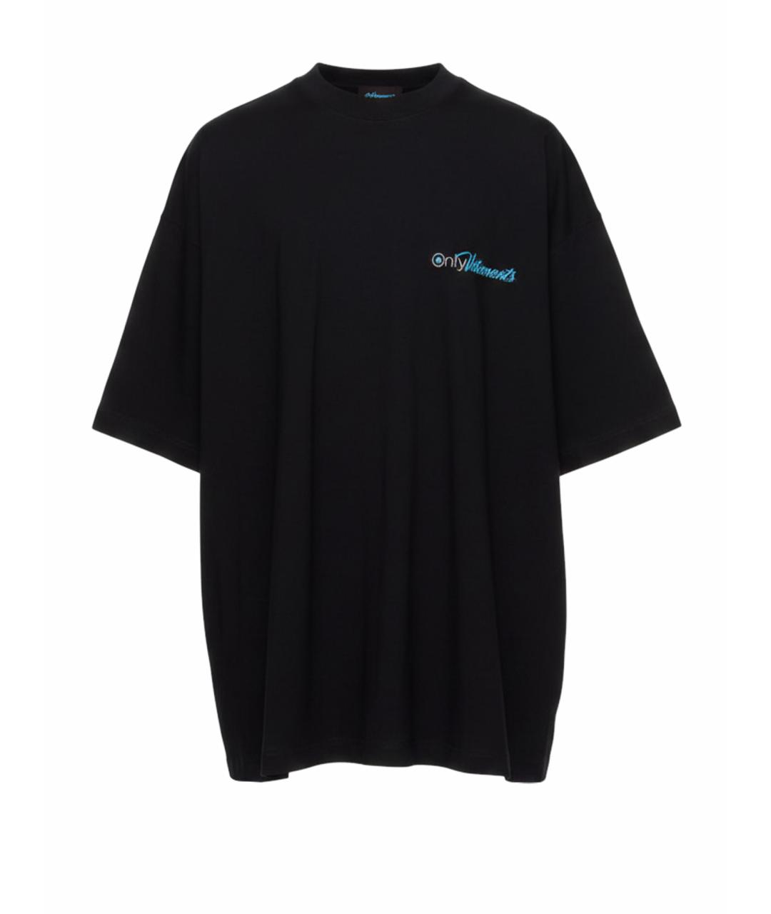 VETEMENTS Черная хлопковая футболка, фото 1