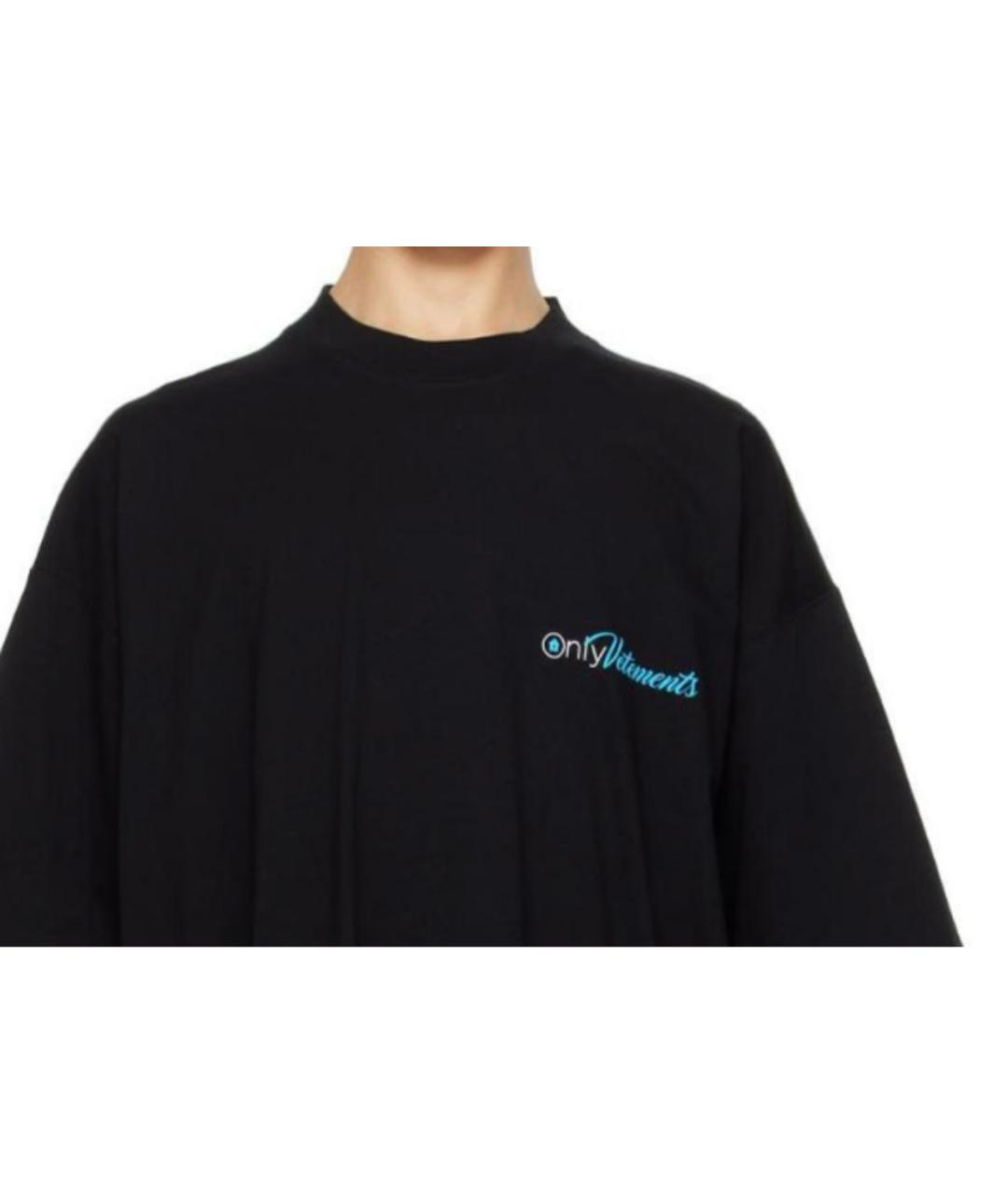 VETEMENTS Черная хлопковая футболка, фото 4