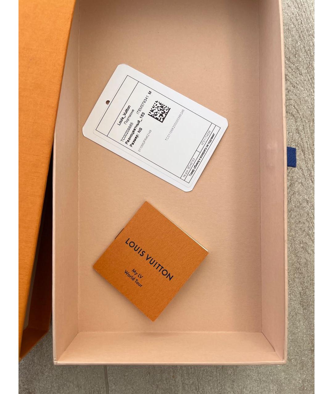 LOUIS VUITTON Черный кожаный кошелек, фото 6