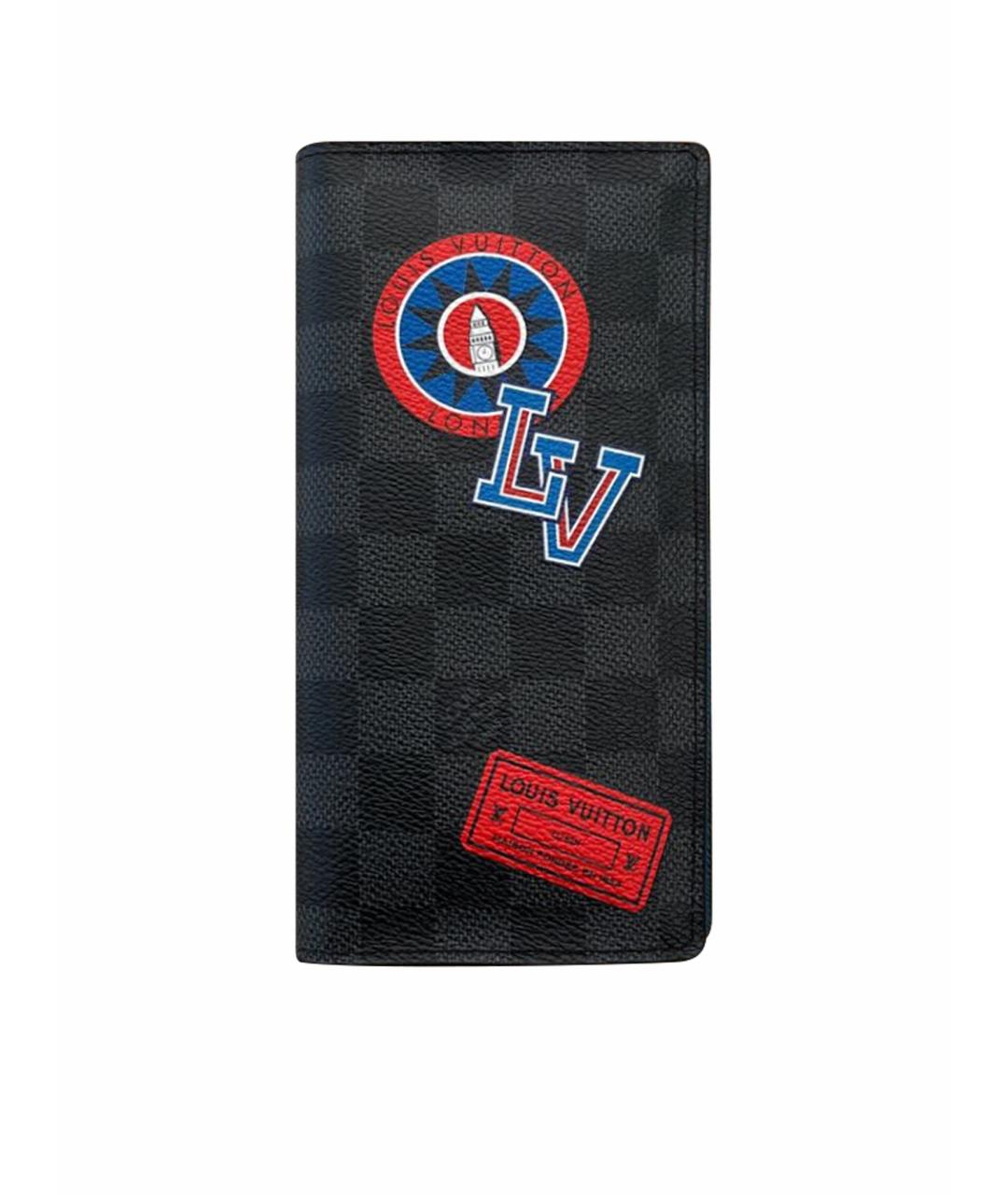 LOUIS VUITTON Черный кожаный кошелек, фото 1