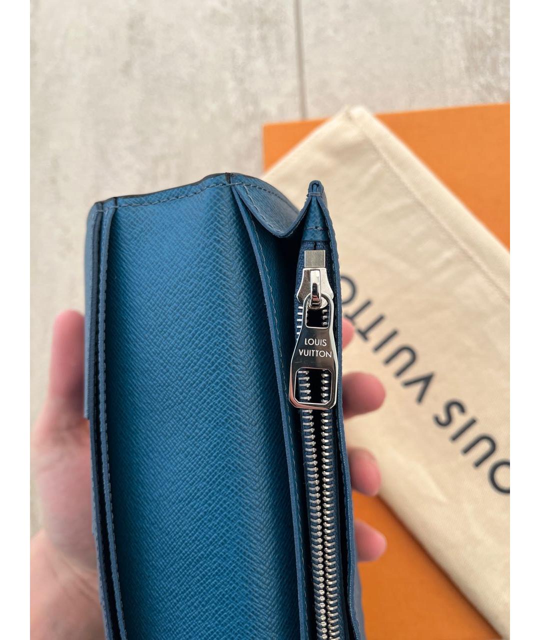 LOUIS VUITTON Черный кожаный кошелек, фото 5