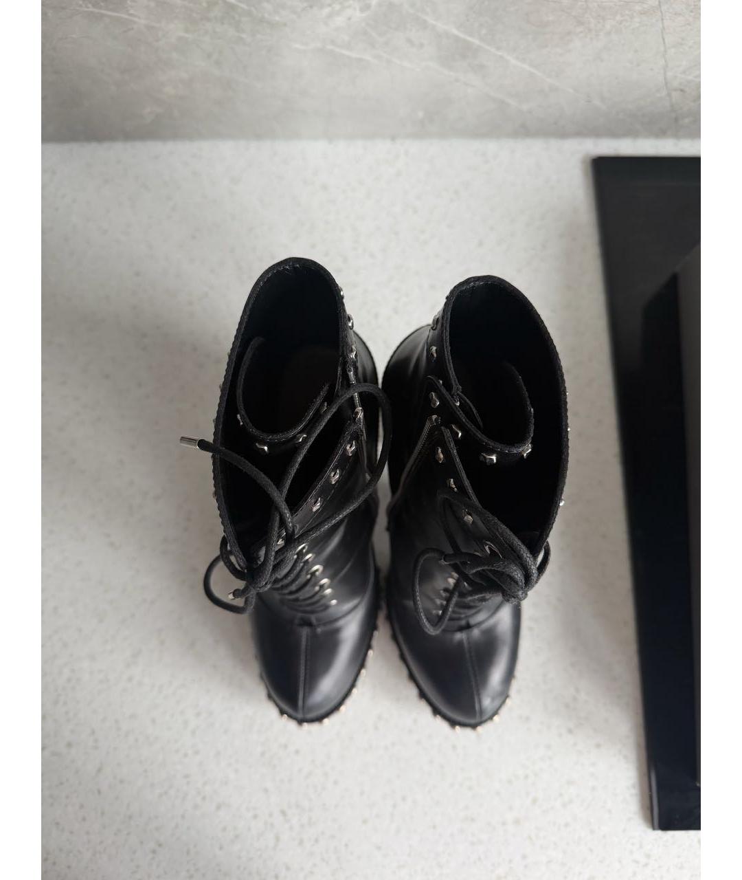 ALEXANDER MCQUEEN Черные кожаные ботильоны, фото 3