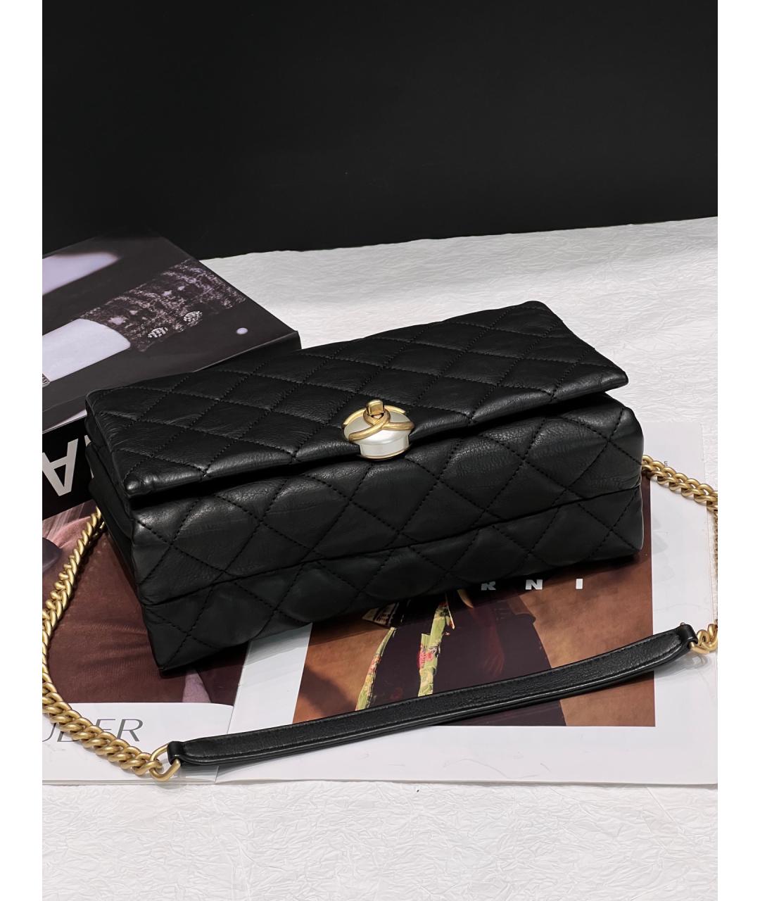 CHANEL Черная кожаная сумка через плечо, фото 5