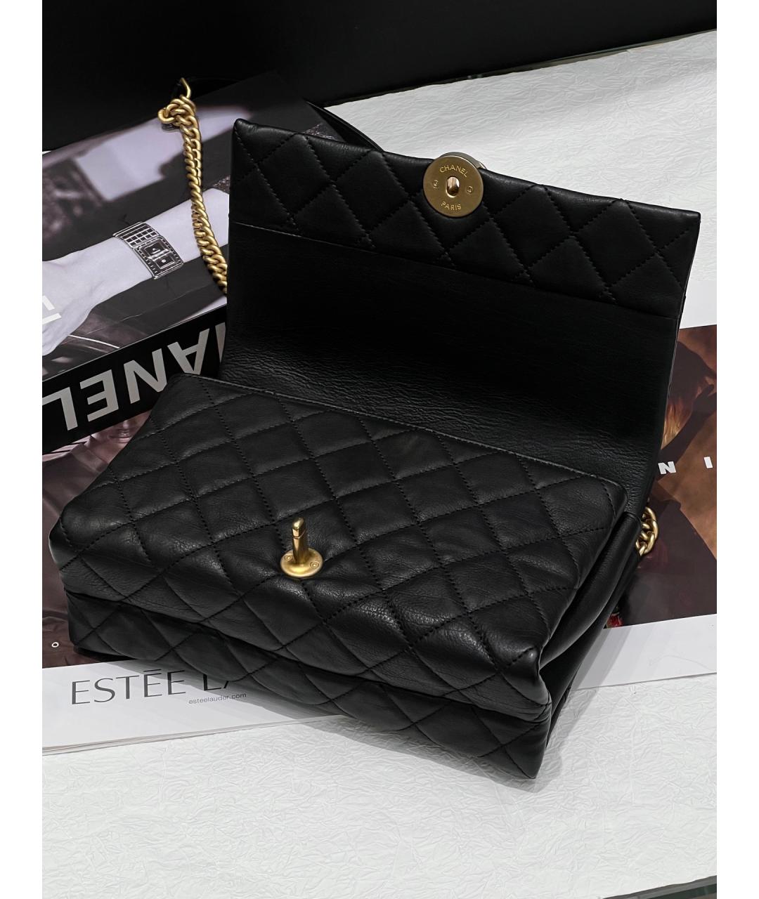 CHANEL Черная кожаная сумка через плечо, фото 6