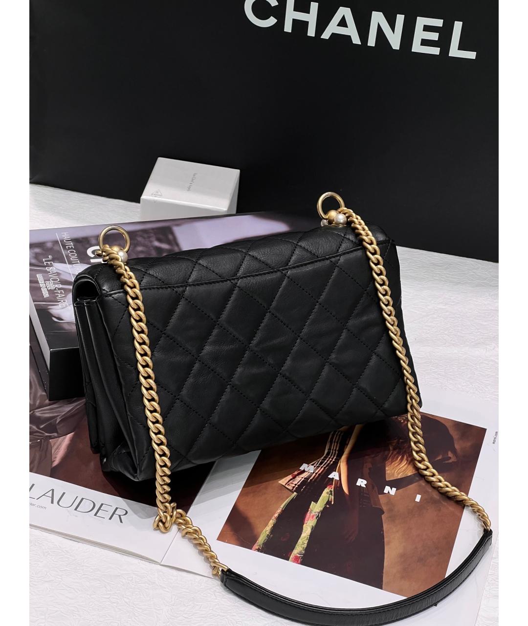 CHANEL Черная кожаная сумка через плечо, фото 2
