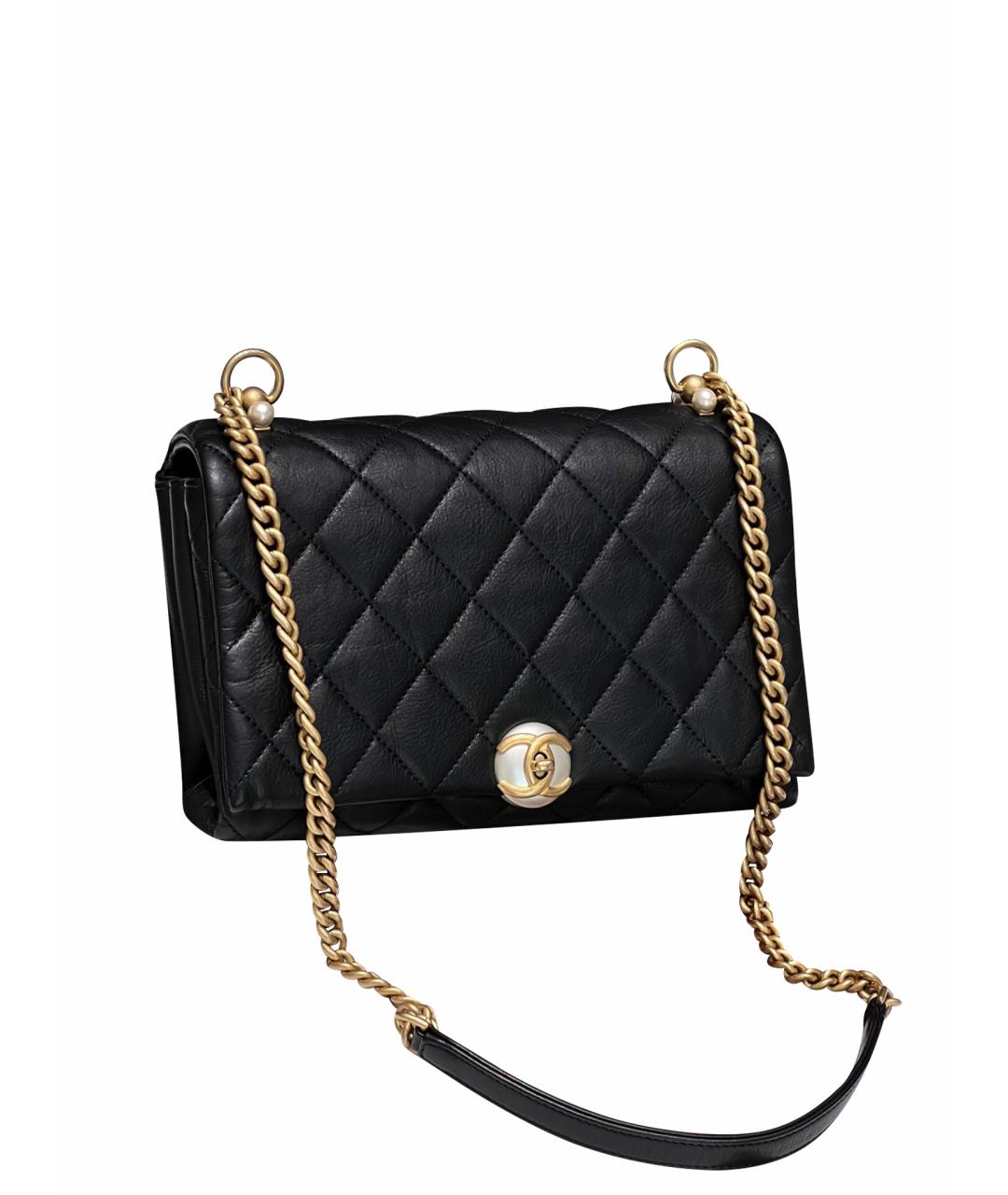 CHANEL Черная кожаная сумка через плечо, фото 1