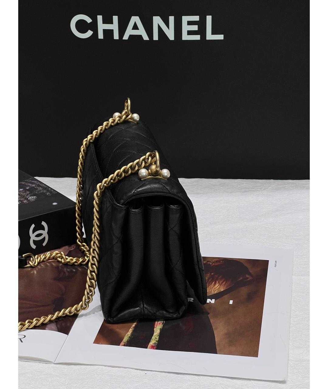 CHANEL Черная кожаная сумка через плечо, фото 3