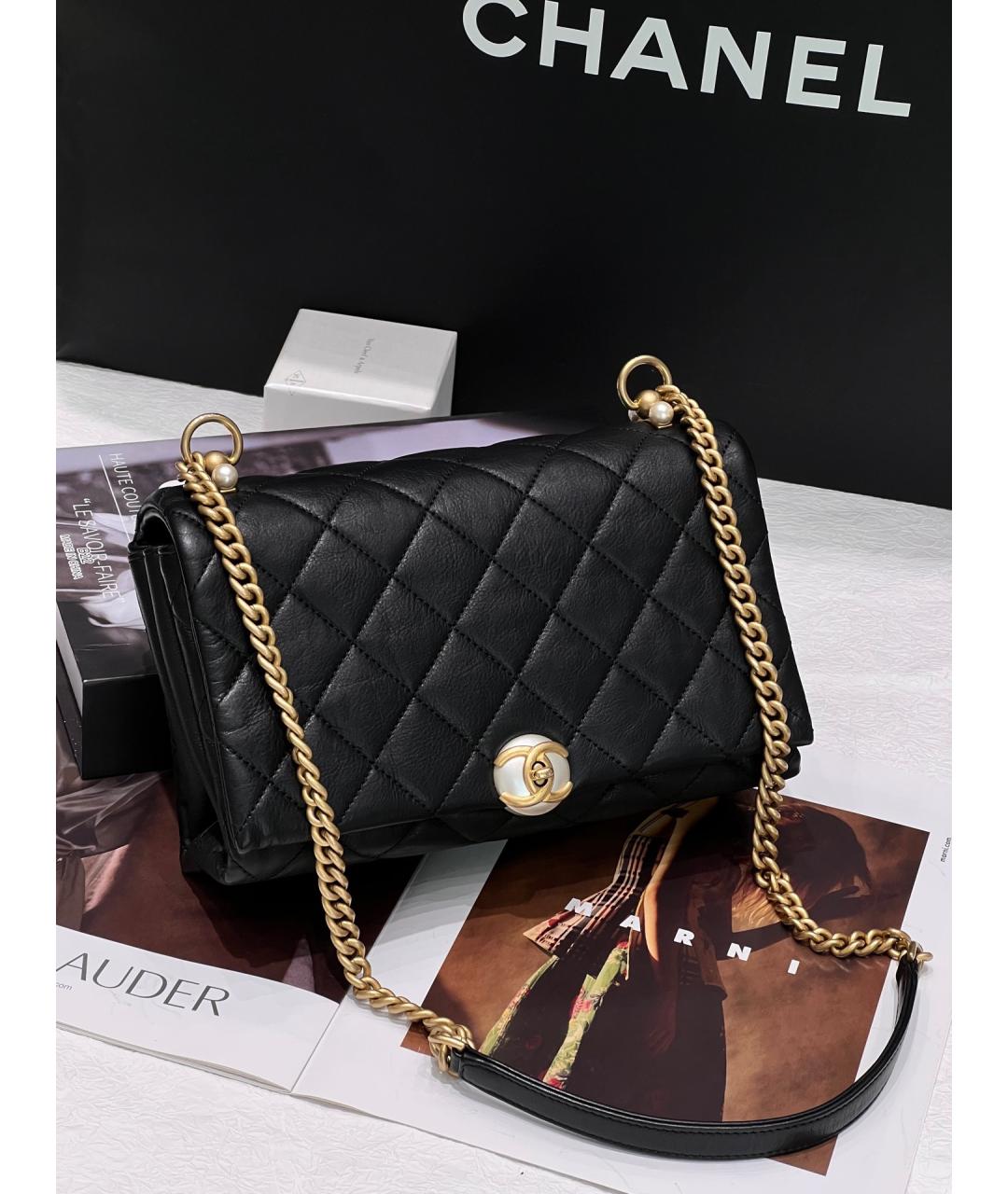 CHANEL Черная кожаная сумка через плечо, фото 10