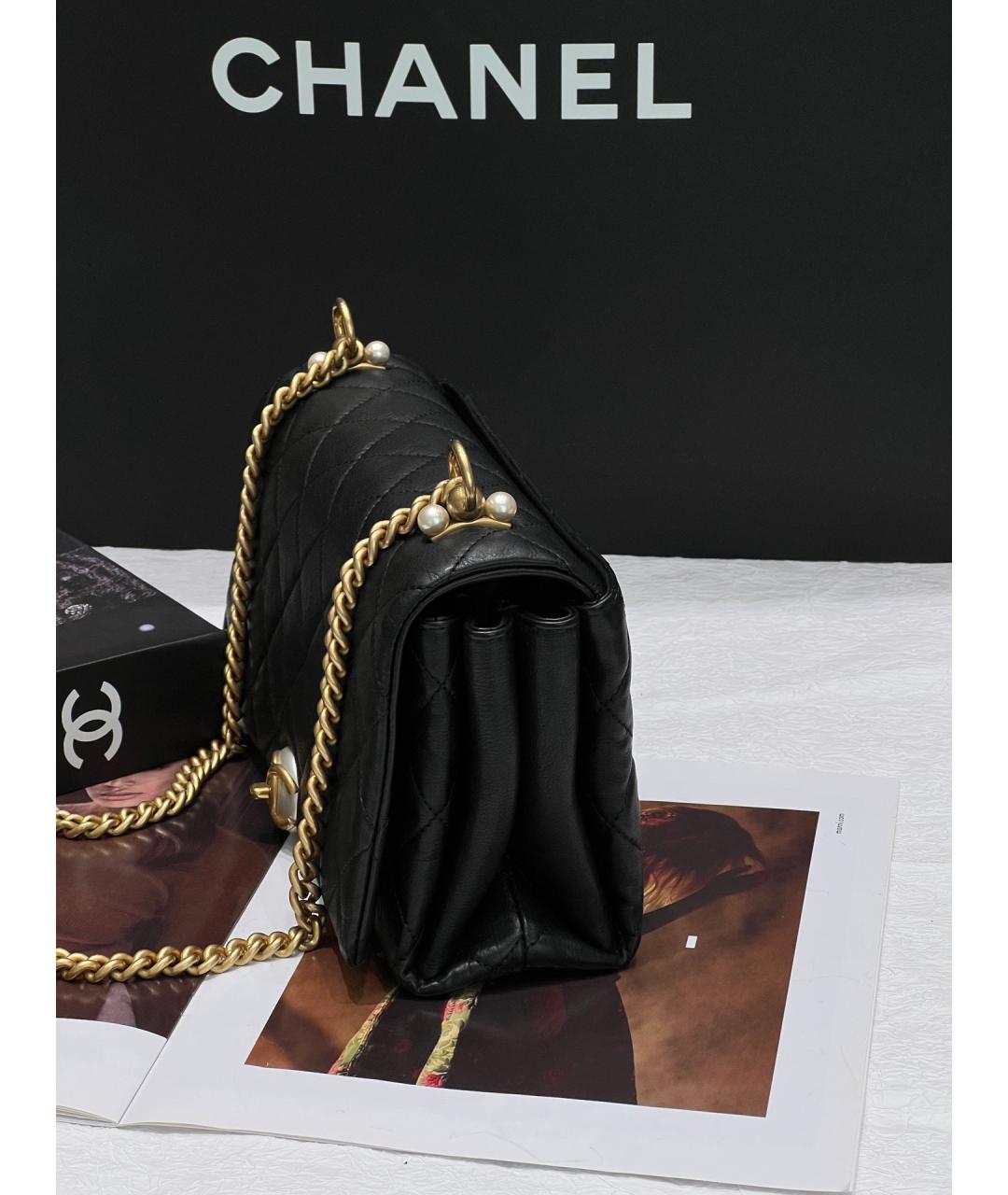 CHANEL Черная кожаная сумка через плечо, фото 4