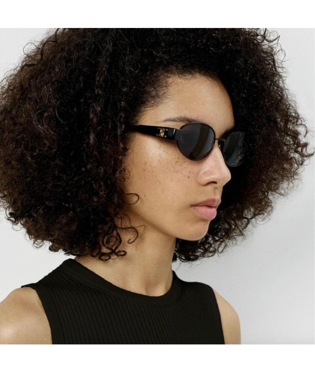 CELINE Черные металлические солнцезащитные очки, фото 5