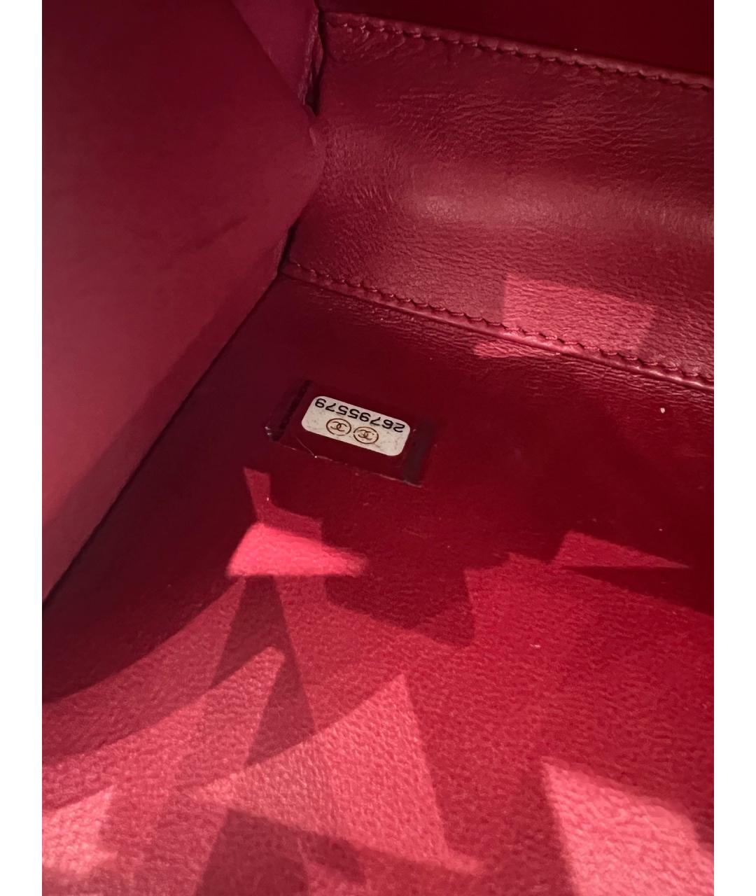 CHANEL Бордовая кожаная сумка через плечо, фото 6