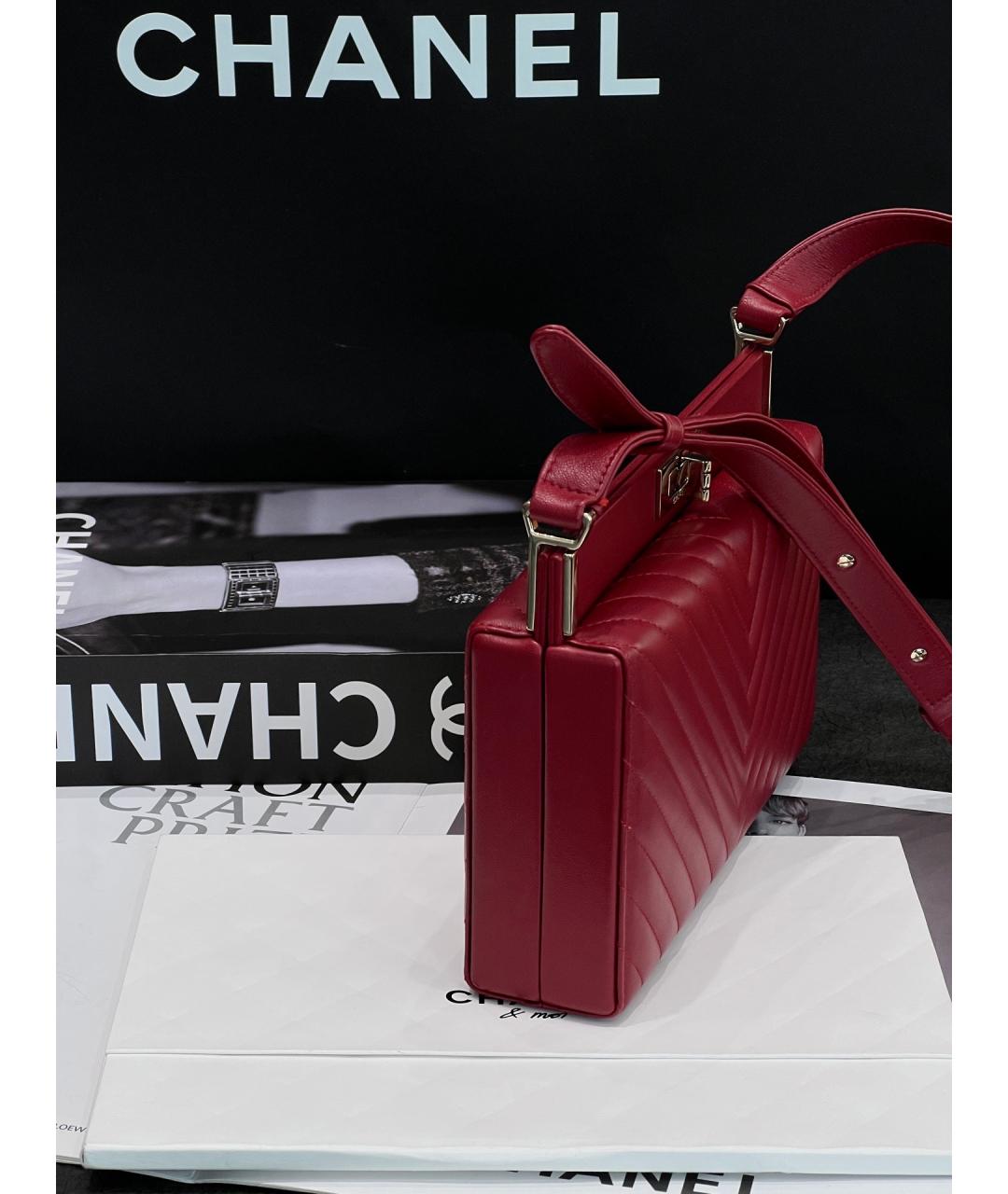 CHANEL Бордовая кожаная сумка через плечо, фото 3