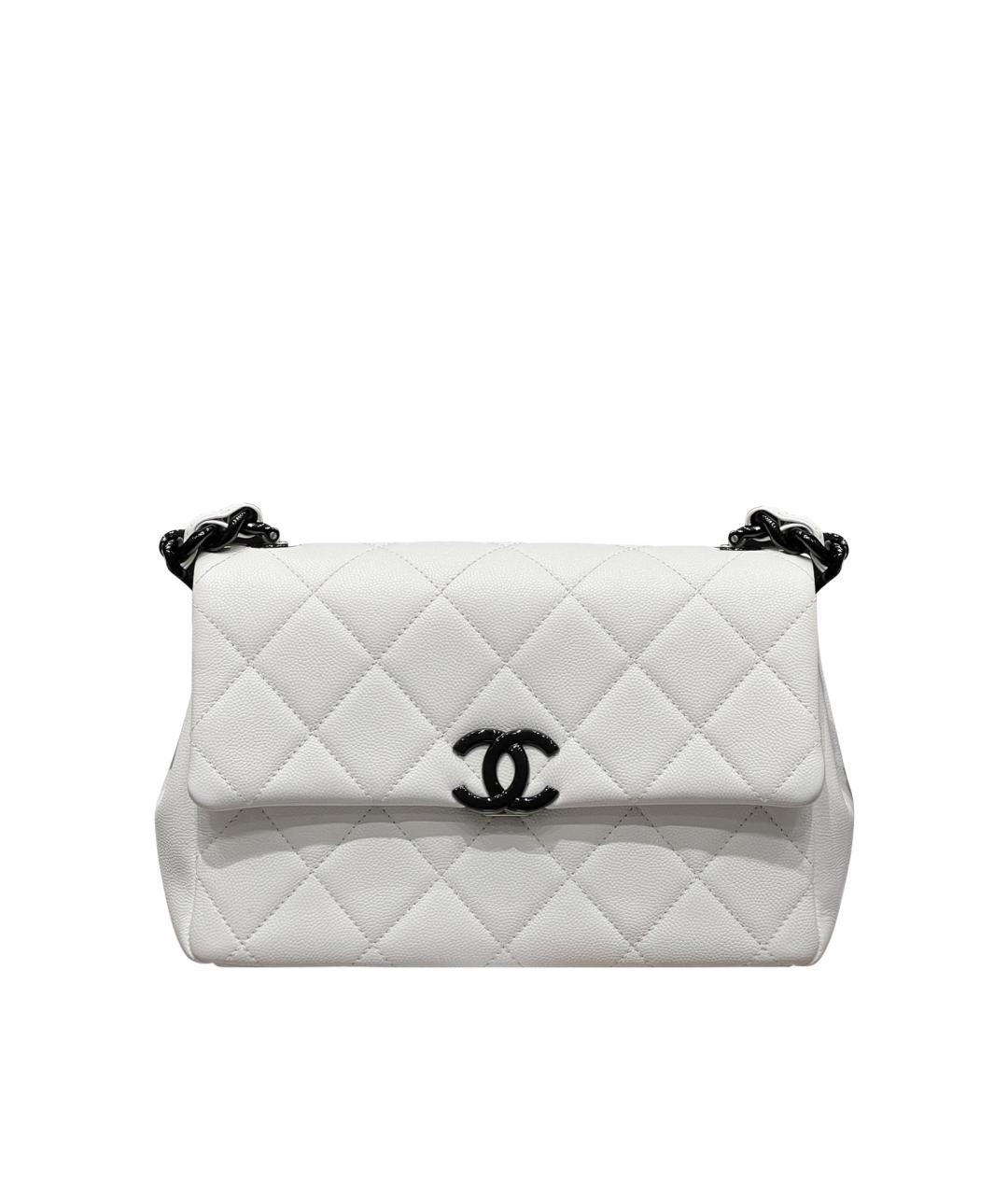 CHANEL Белая кожаная сумка через плечо, фото 1