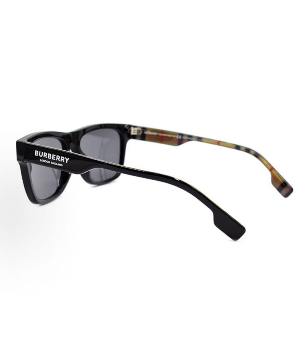 BURBERRY Черные пластиковые солнцезащитные очки, фото 3