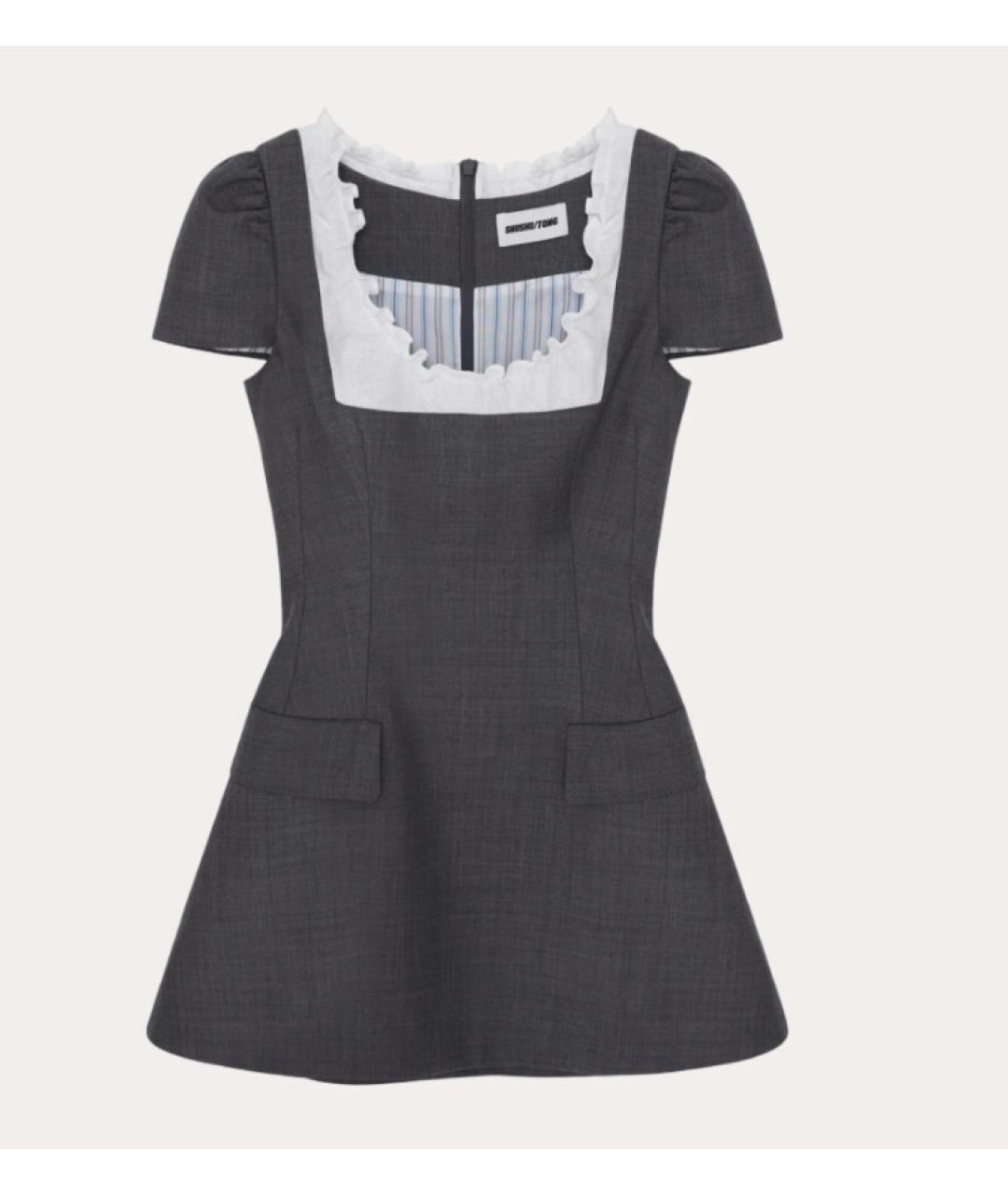 SHUSHU/TONG Серое платье, фото 5