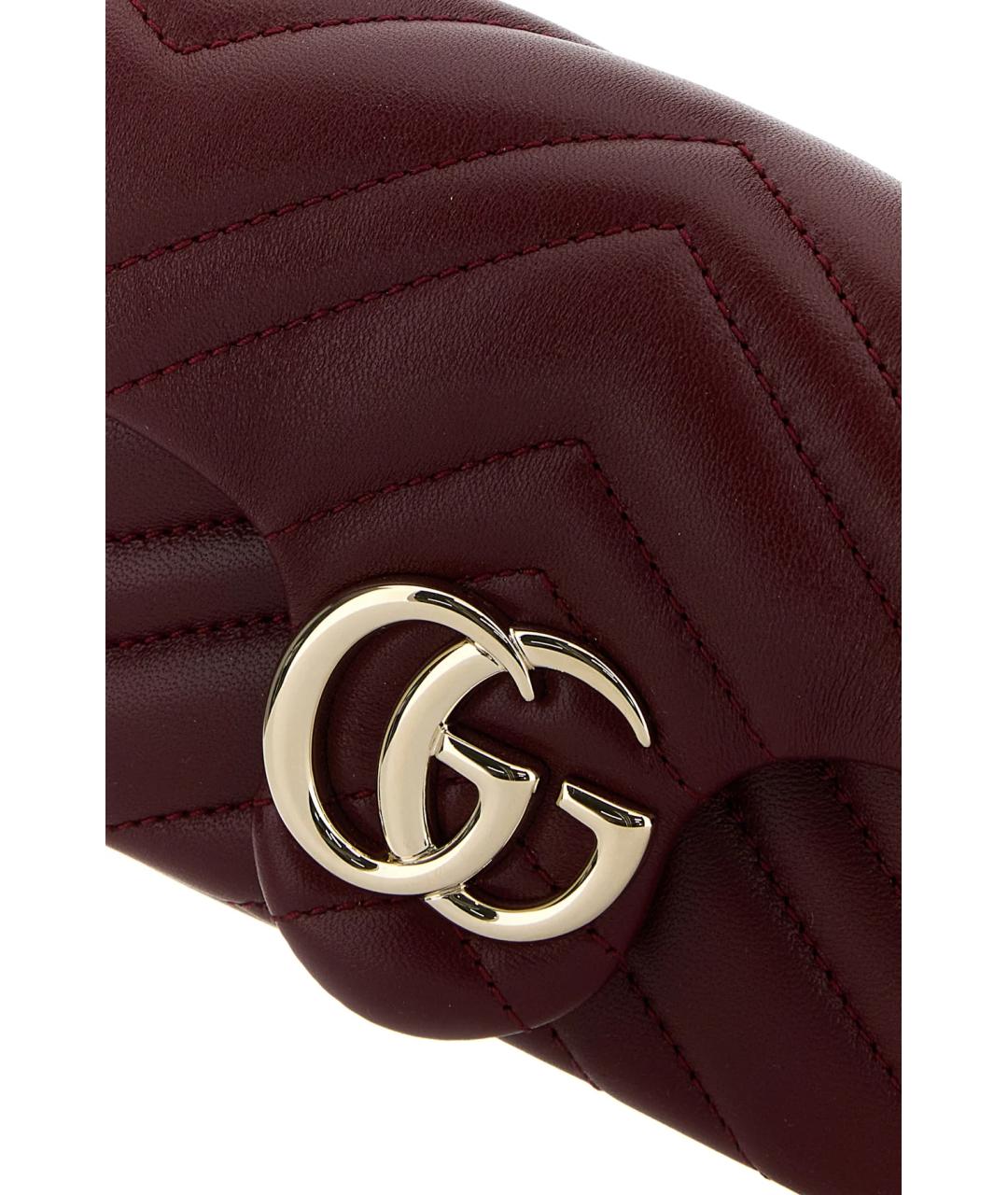 GUCCI Бордовая кожаная сумка через плечо, фото 4