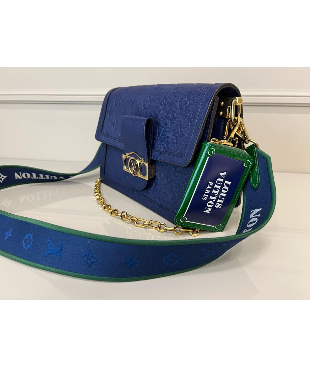 LOUIS VUITTON Синяя кожаная сумка через плечо, фото 2