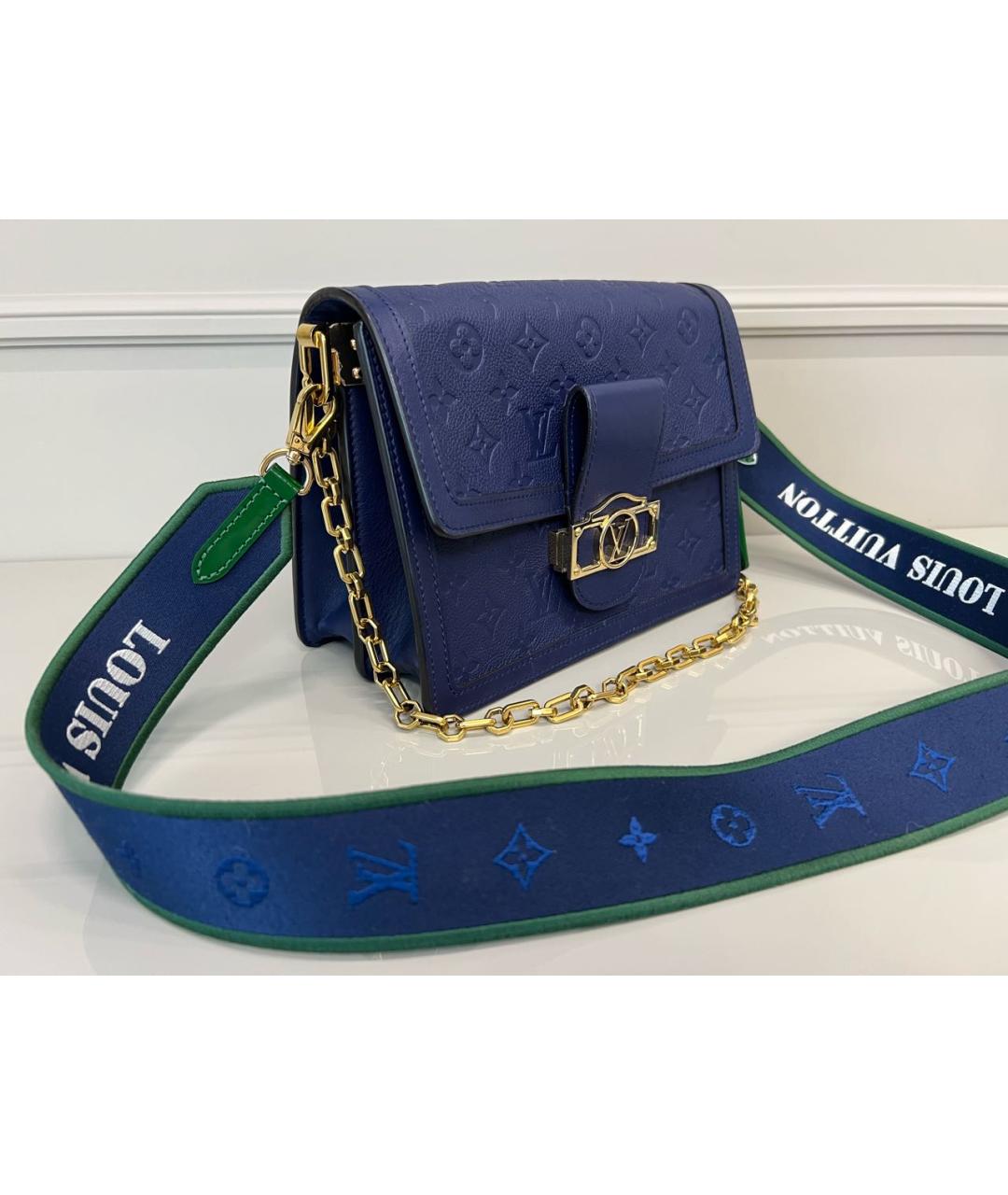 LOUIS VUITTON Синяя кожаная сумка через плечо, фото 8