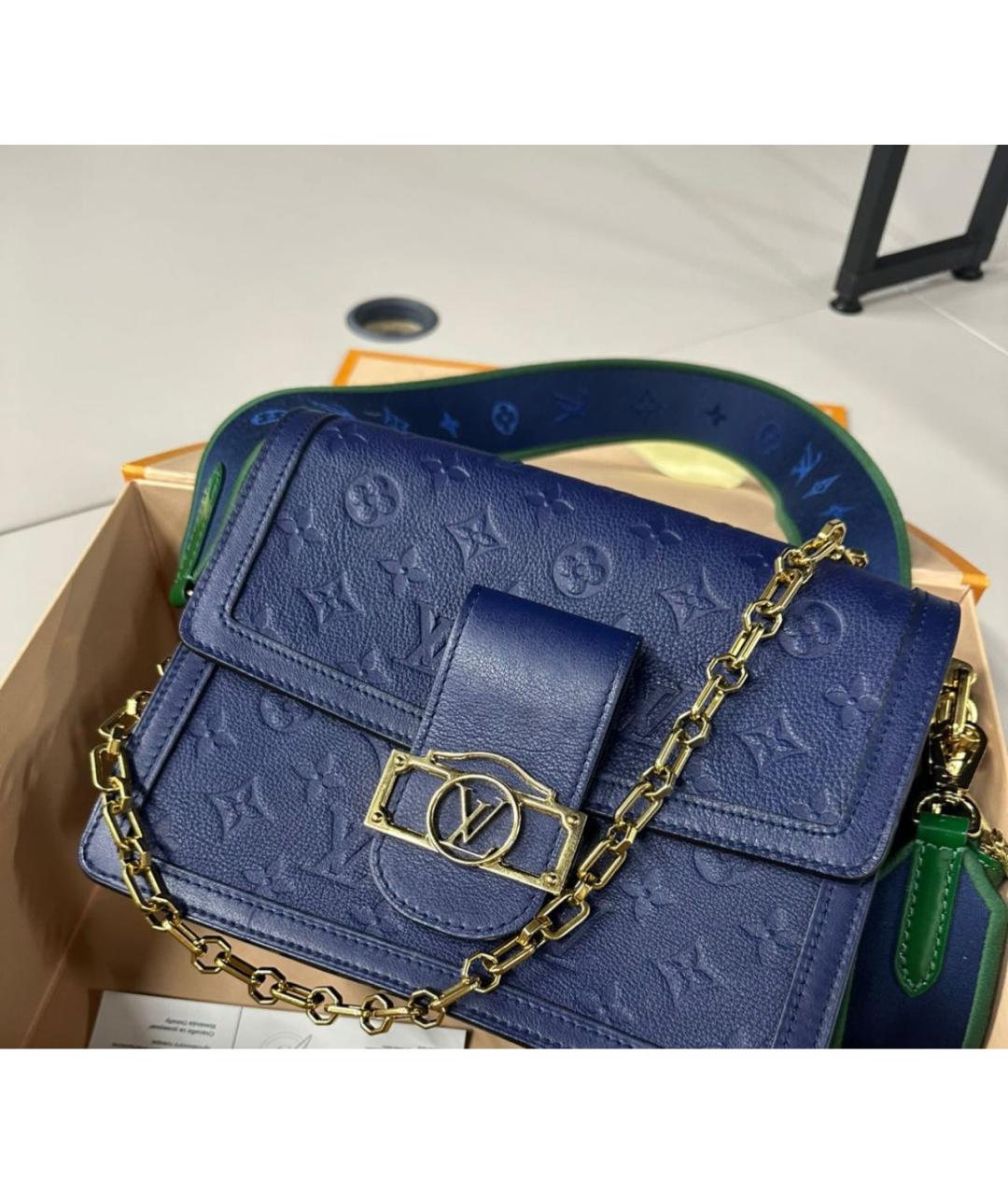 LOUIS VUITTON Синяя кожаная сумка через плечо, фото 5