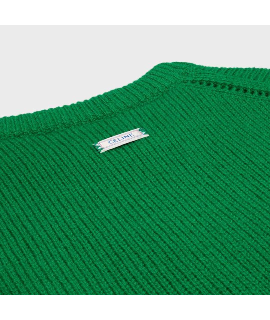 CELINE Зеленый кашемировый джемпер / свитер, фото 4