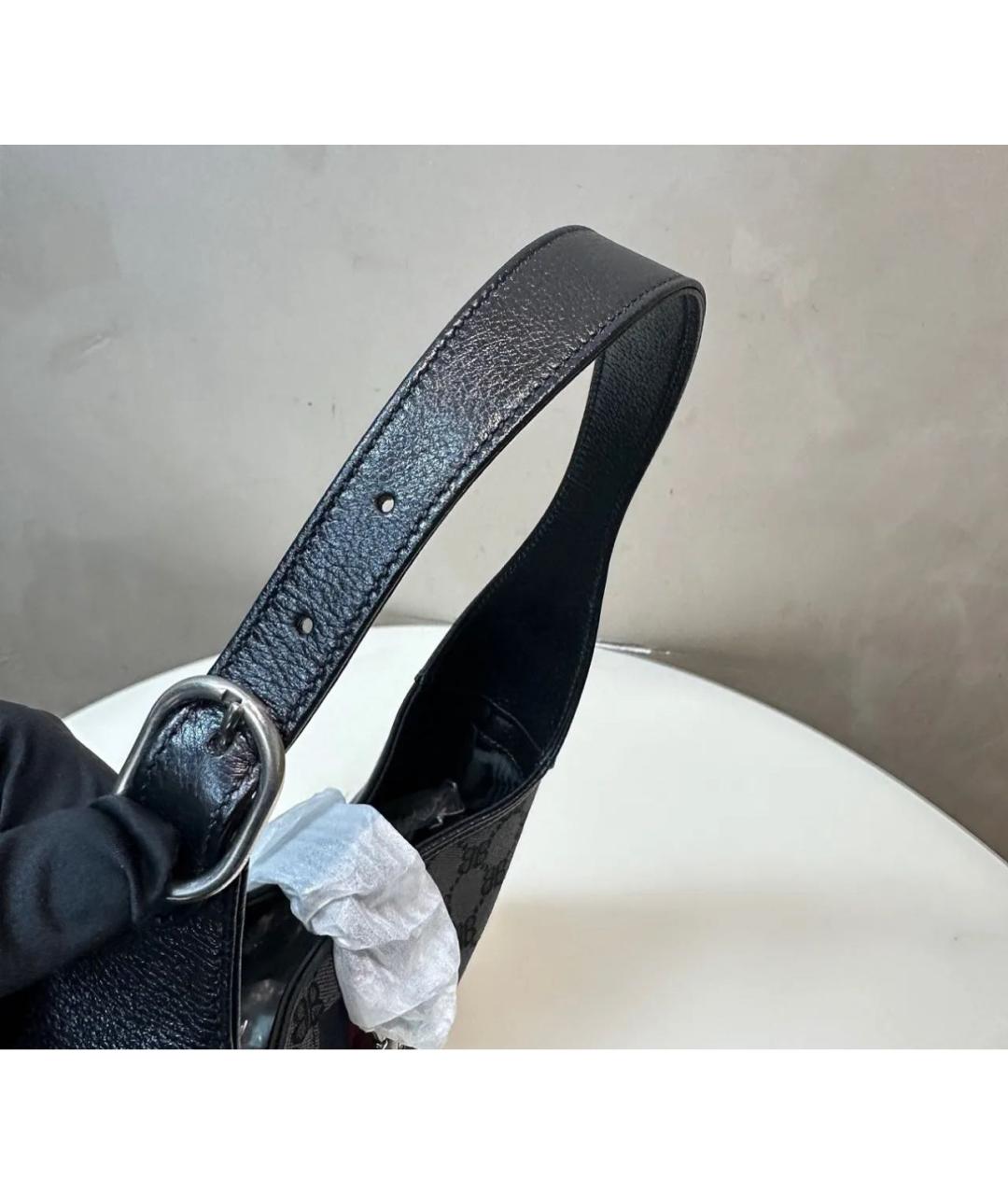 GUCCI Черная кожаная сумка с короткими ручками, фото 5
