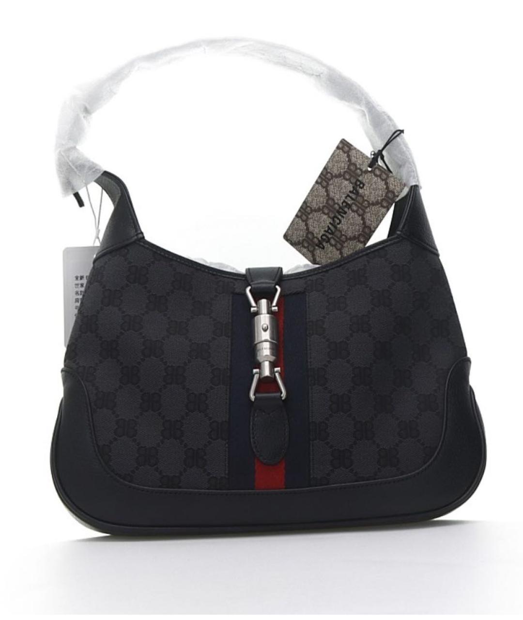 GUCCI Черная кожаная сумка с короткими ручками, фото 6