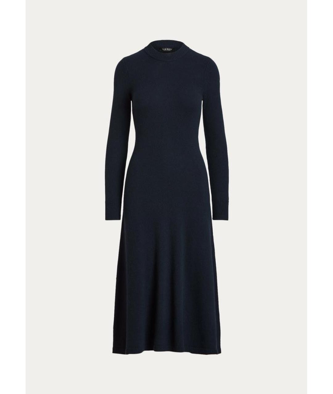 RALPH LAUREN Темно-синее шерстяное повседневное платье, фото 9