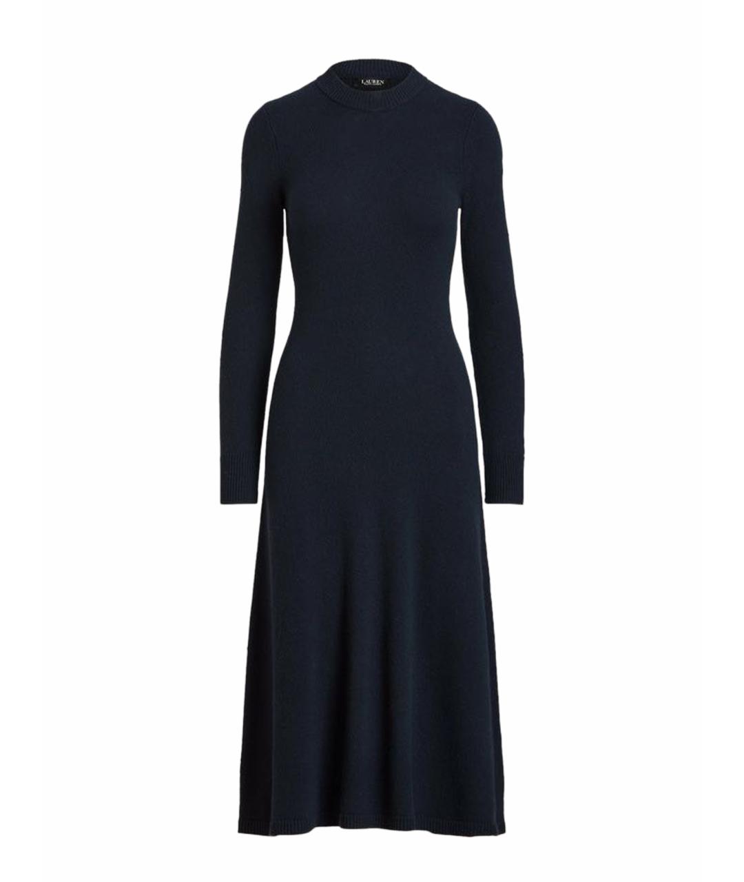 RALPH LAUREN Темно-синее шерстяное повседневное платье, фото 1