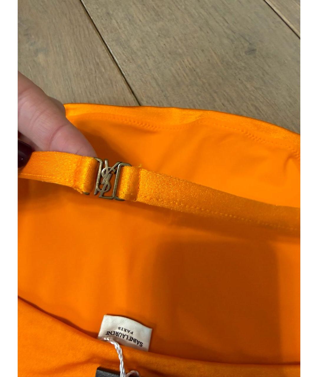 SAINT LAURENT Оранжевый ацетатный купальник, фото 3