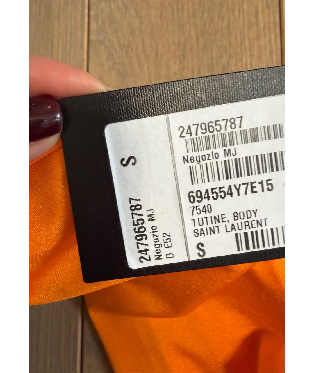 SAINT LAURENT Оранжевый ацетатный купальник, фото 5