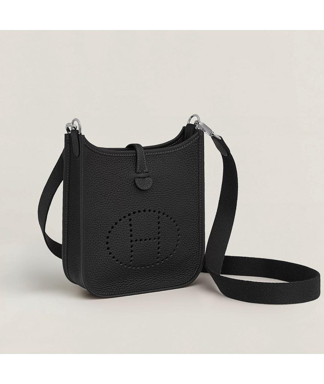 HERMES Черная кожаная сумка через плечо, фото 2