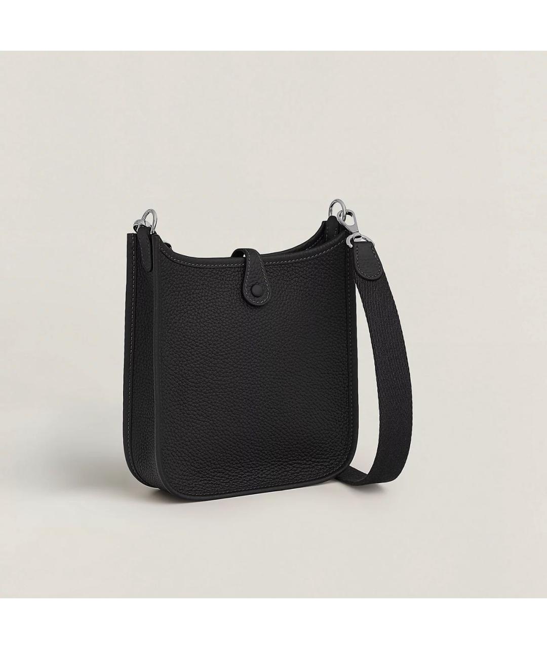 HERMES Черная кожаная сумка через плечо, фото 3