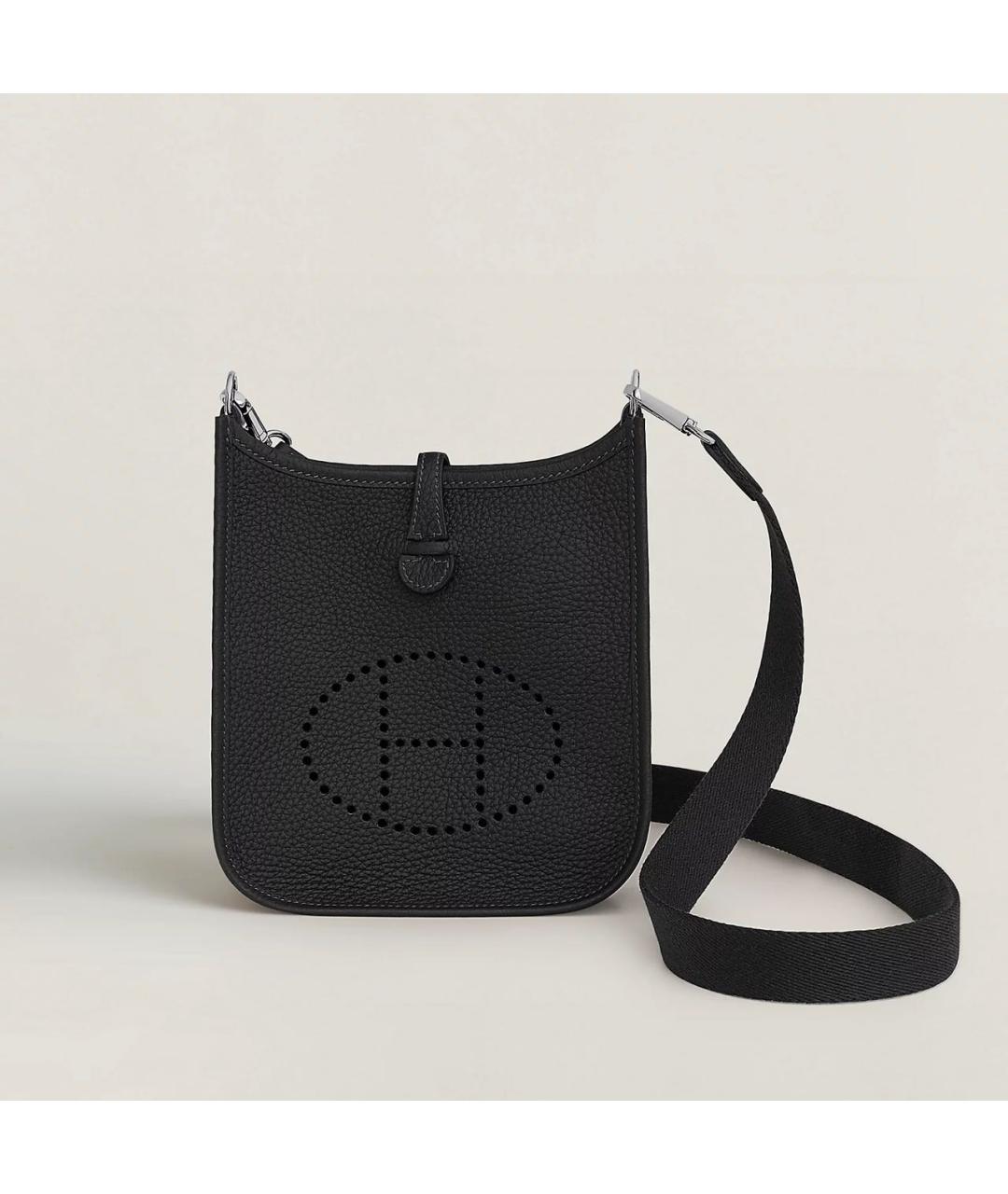 HERMES Черная кожаная сумка через плечо, фото 4