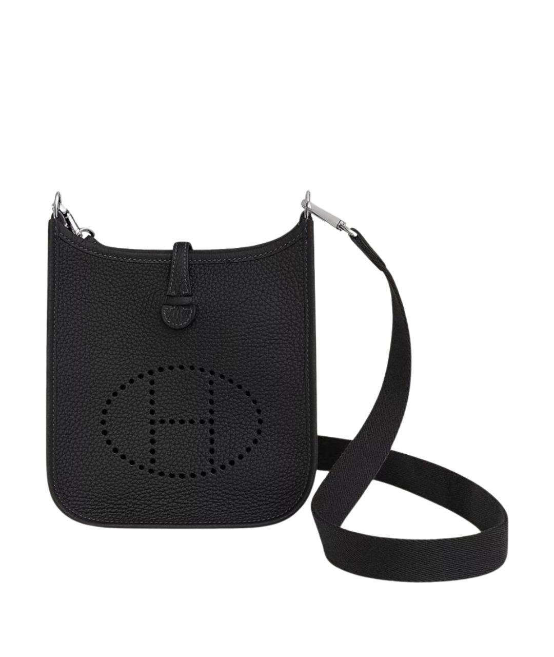 HERMES Черная кожаная сумка через плечо, фото 1