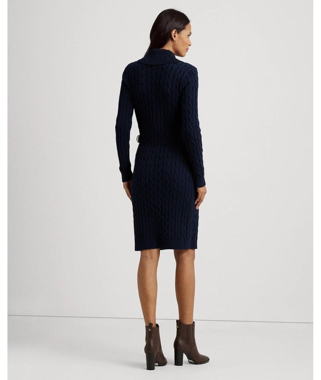 RALPH LAUREN Темно-синее хлопковое повседневное платье, фото 2