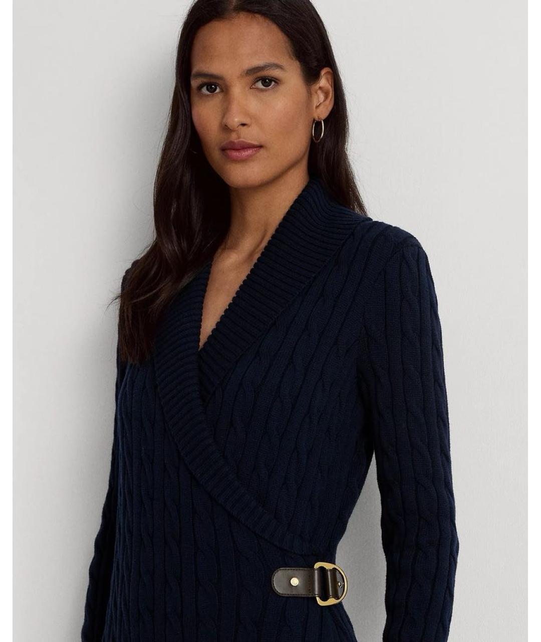 RALPH LAUREN Темно-синее хлопковое повседневное платье, фото 3