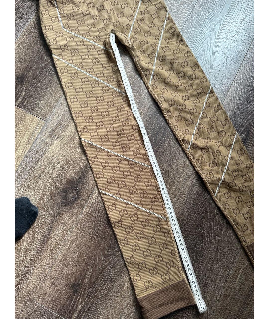 GUCCI Коричневые полиамидовые спортивные брюки и шорты, фото 7