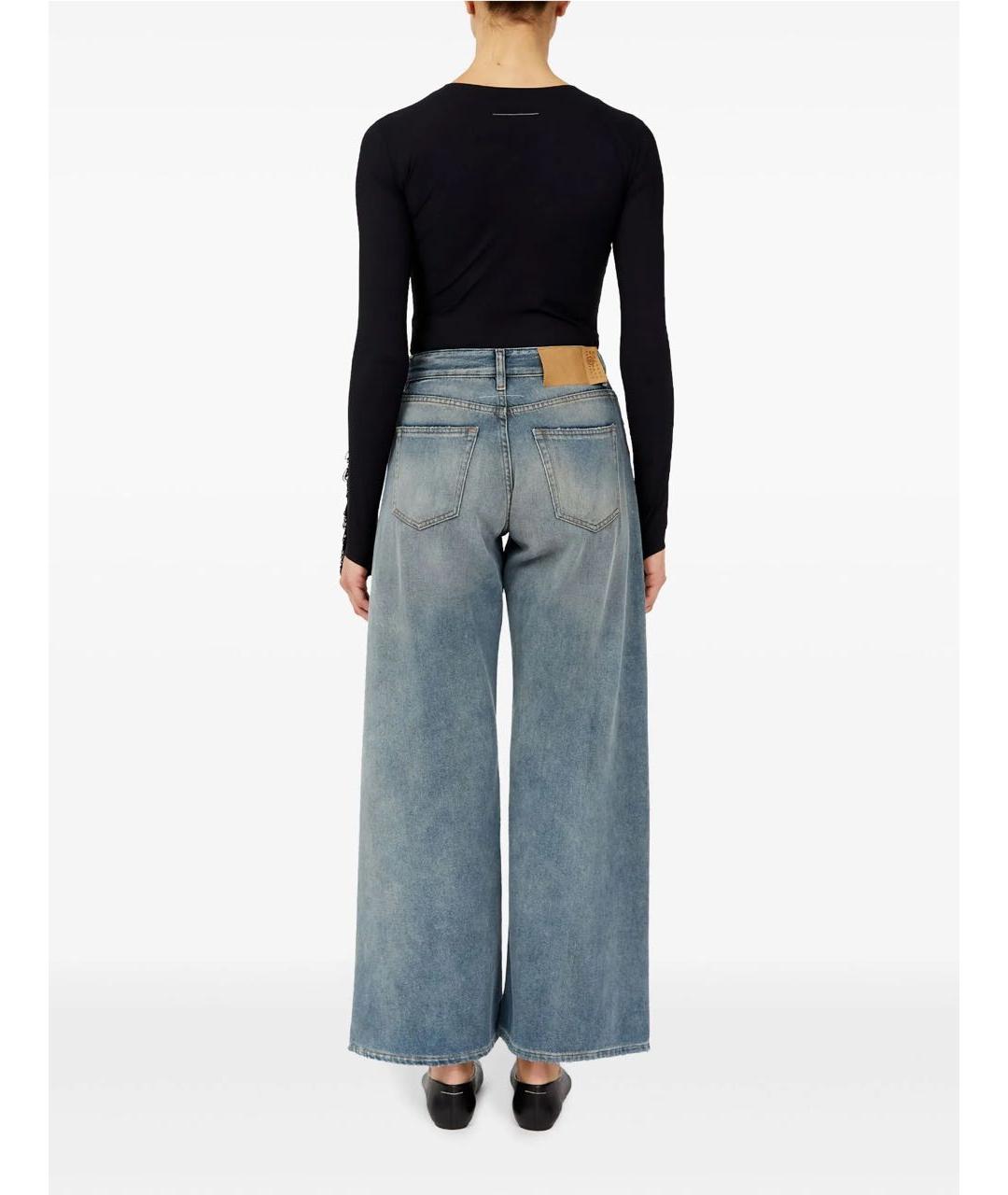 MM6 MAISON MARGIELA Синие хлопковые джинсы клеш, фото 6