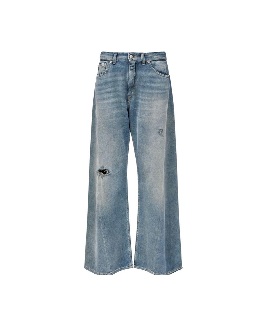 MM6 MAISON MARGIELA Синие хлопковые джинсы клеш, фото 8