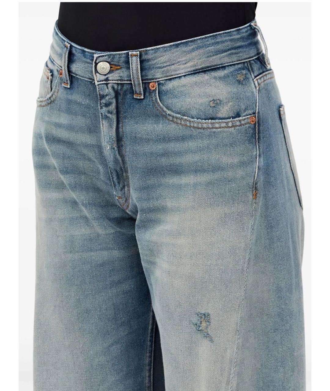 MM6 MAISON MARGIELA Синие хлопковые джинсы клеш, фото 3