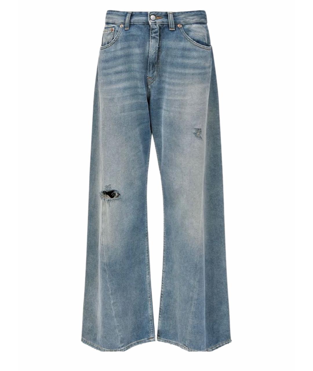 MM6 MAISON MARGIELA Синие хлопковые джинсы клеш, фото 1