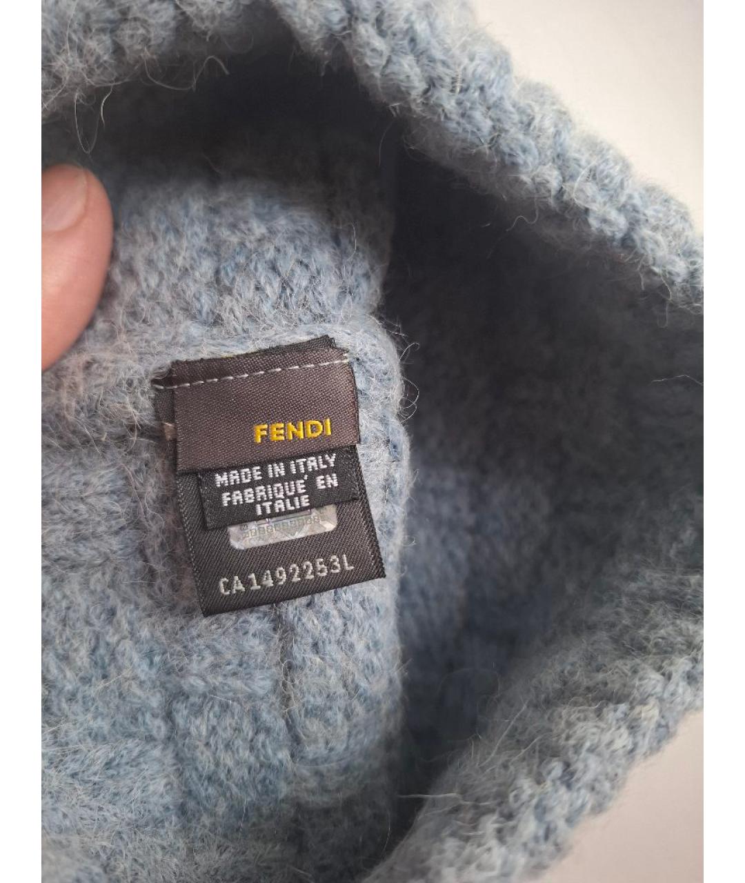 FENDI Серая шерстяная шапка, фото 4