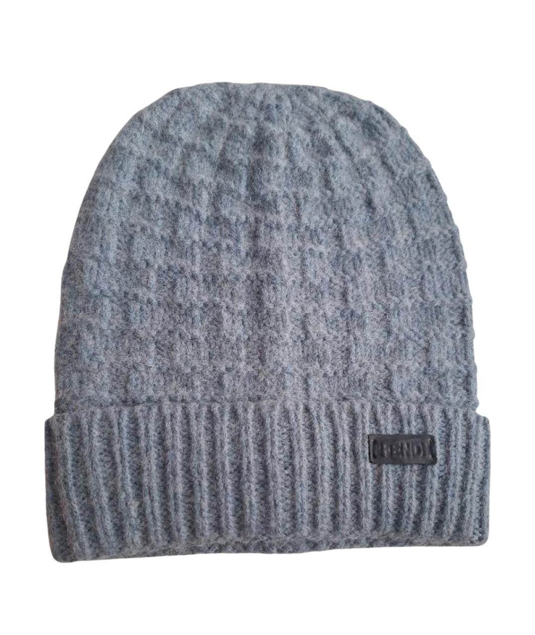 FENDI Серая шерстяная шапка, фото 1