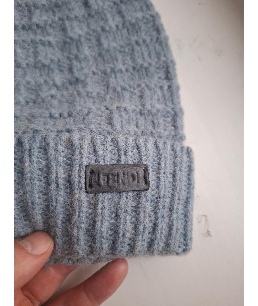 FENDI Серая шерстяная шапка, фото 3