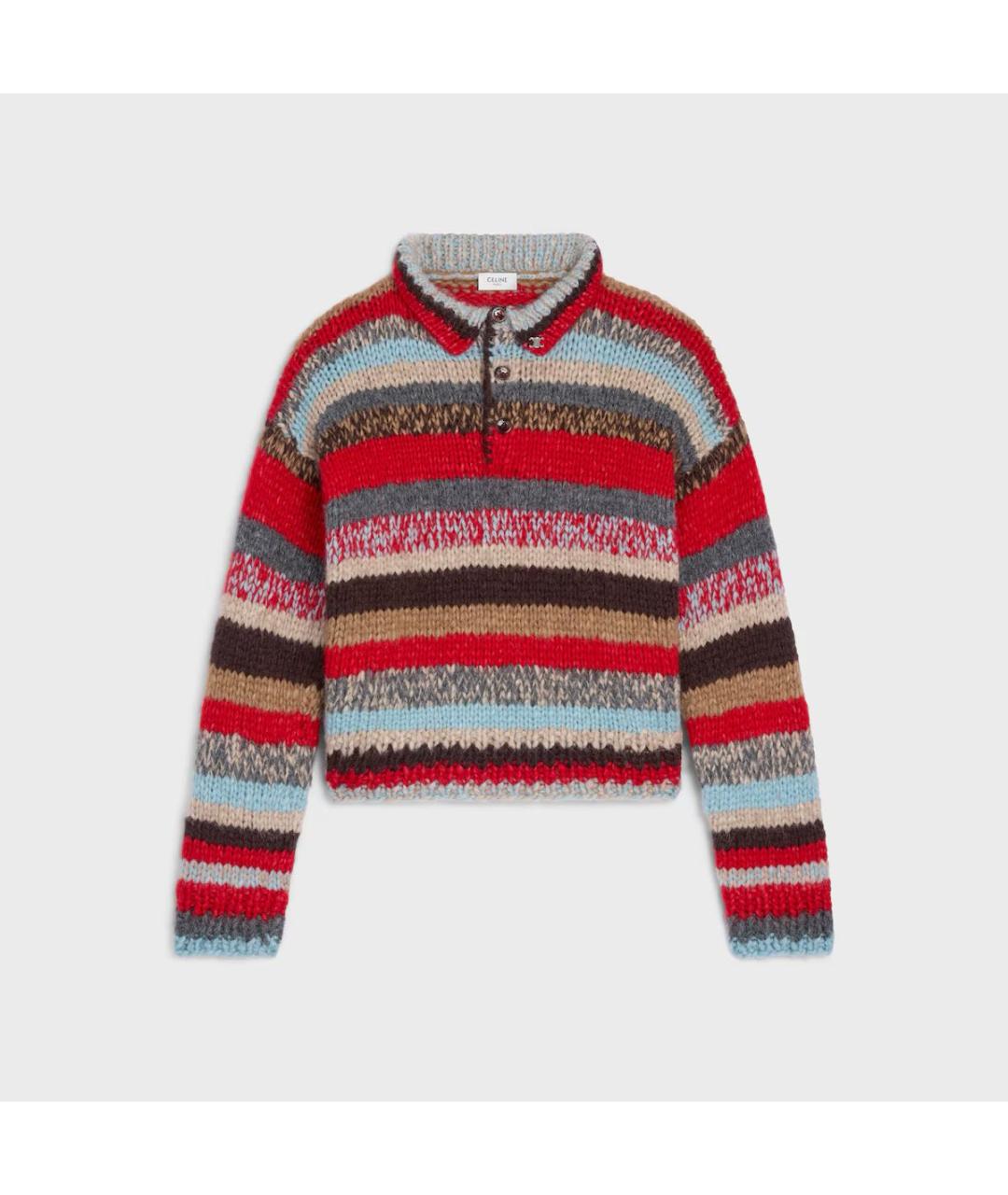 CELINE Красный шерстяной джемпер / свитер, фото 4