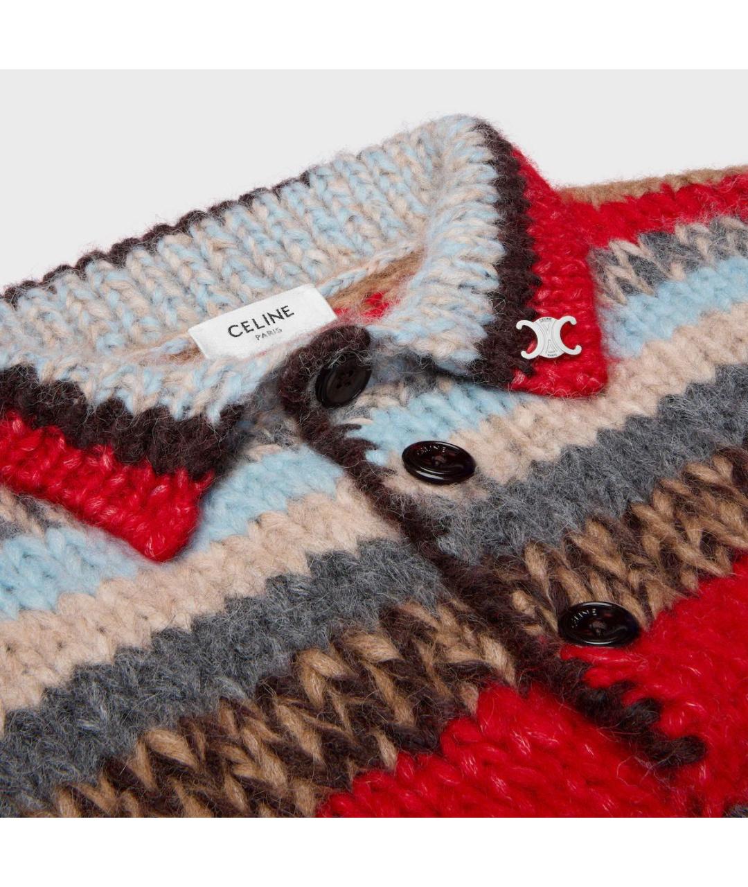CELINE Красный шерстяной джемпер / свитер, фото 3